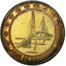 France, Jeton, 20 Euro, Ville du Havre, Pont de Normandie, 1996, Vermeil, SUP+