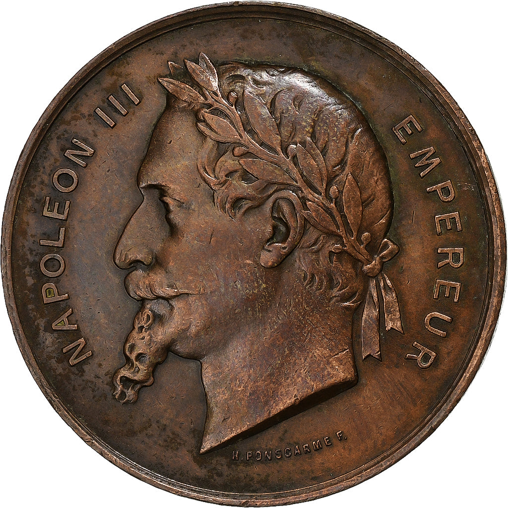 France, Médaille, Napoléon III, Exposition Universelle de Paris, 1867, Cuivre