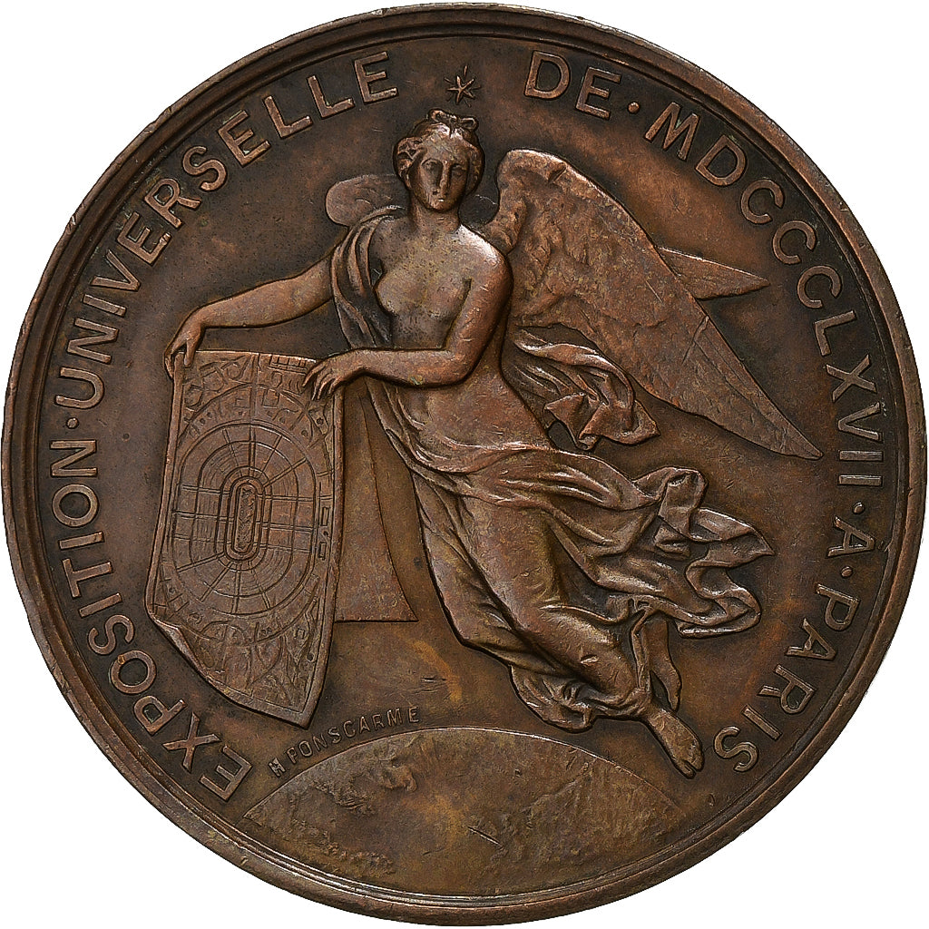 France, Médaille, Napoléon III, Exposition Universelle de Paris, 1867, Cuivre