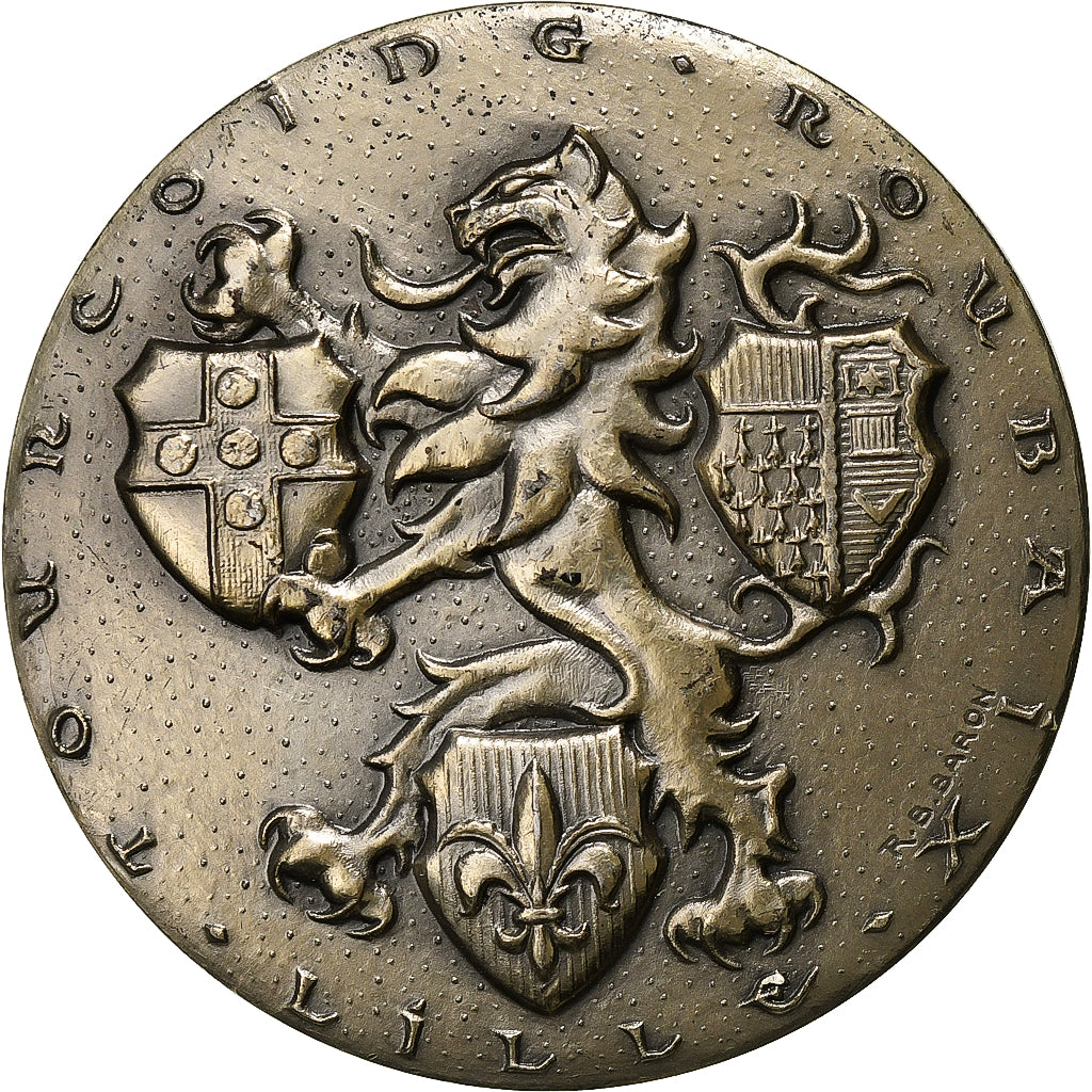 Francja, medal, Chambre de Commerce Lille-Roubaix-Tourcoing, 1977, Srebro