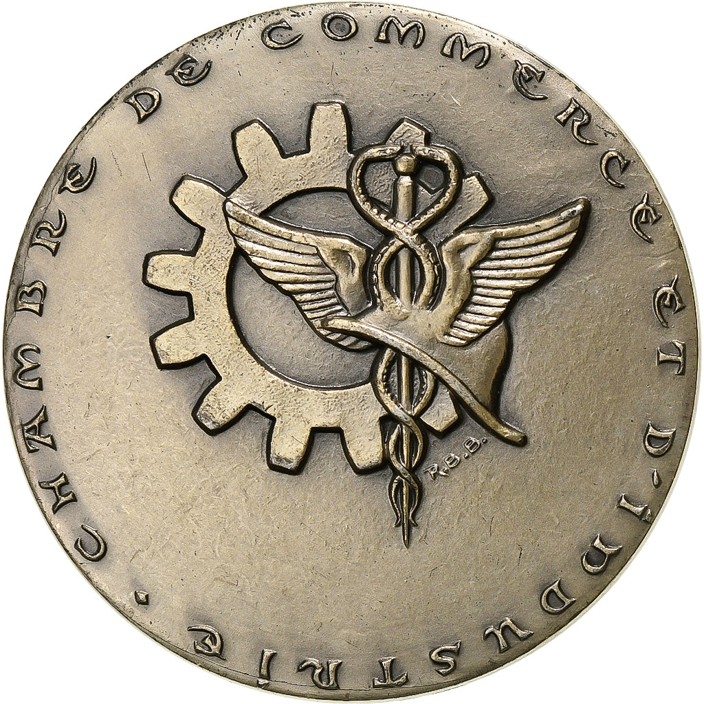 Francja, medal, Chambre de Commerce Lille-Roubaix-Tourcoing, 1977, Srebro