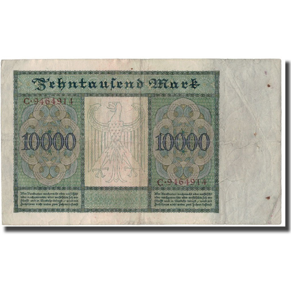 Banknot, Niemcy, 10,000 Mark, 1922, KM:70, VF(30-35)