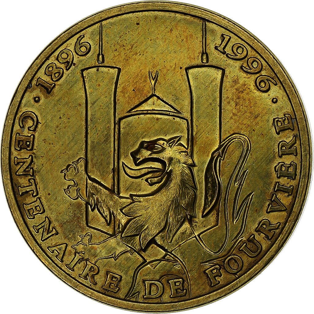 França, Token, Centenaire de Fourvière, Lyon, 1996, Latão, AU(55-58)