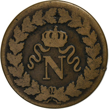 Frankreich, 1 Décime, Boite de forçat, 1815, Bronze, S