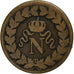 Frankreich, 1 Décime, Boite de forçat, 1815, Bronze, S