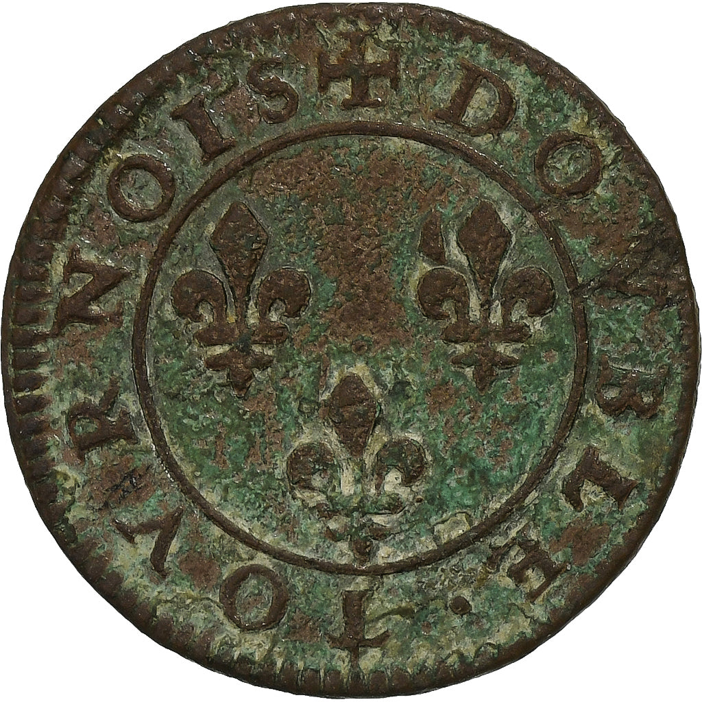 Francja, Henri III, Double Tournois, n.d., Paris, Miedź, EF(40-45)