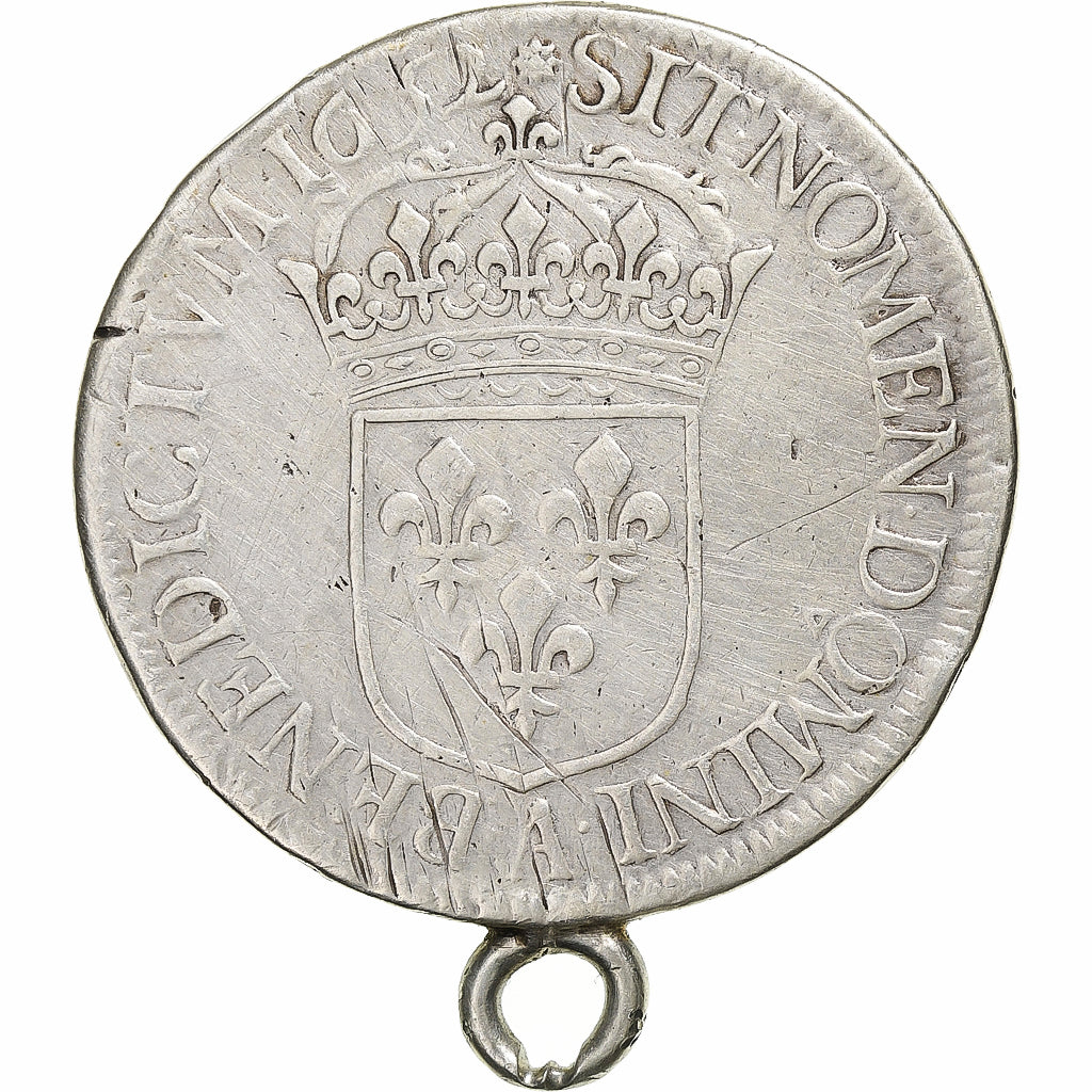 France, Louis XIV, Écu à la mèche longue, 1652, Paris, Silver, VF(30-35)