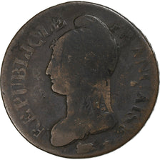France, 5 Centimes, Dupré, AN 8/5, Paris, Bronze, VF(20-25), Gadoury:126a