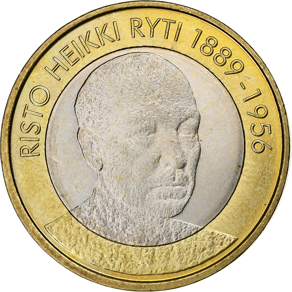 Finlandia, 5 Euro, Risto Heikki Ryti, 2017, Vantaa, Bimetaliczny, MS(60-62)