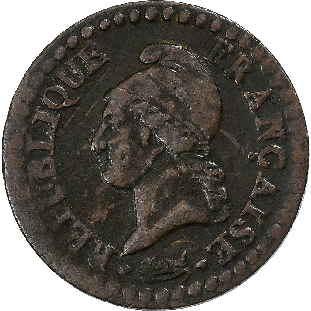 Francja, 1 Centime, Dupré, AN 6, Paris, Miedź, EF(40-45)