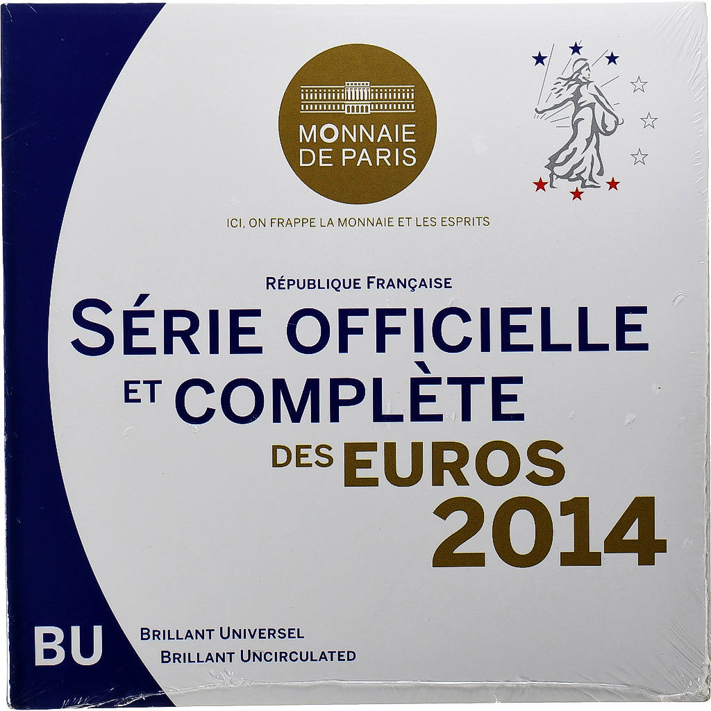 Francja, Coffret 1c. à 2€, 2014, Monnaie de Paris, BU, MS(65-70), ND
