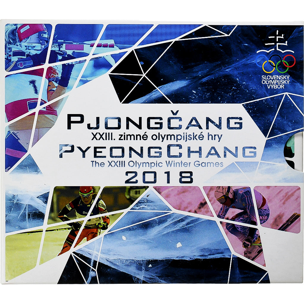 Eslováquia, Coffret 1c. à 2€ + jeton, Pyeongchang Winter Olympics, 2018