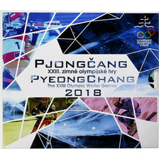 Eslováquia, Coffret 1c. à 2€ + jeton, Pyeongchang Winter Olympics, 2018