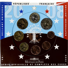 France, Coffret 1c. à 2€, 2008, Monnaie de Paris, BU, FDC