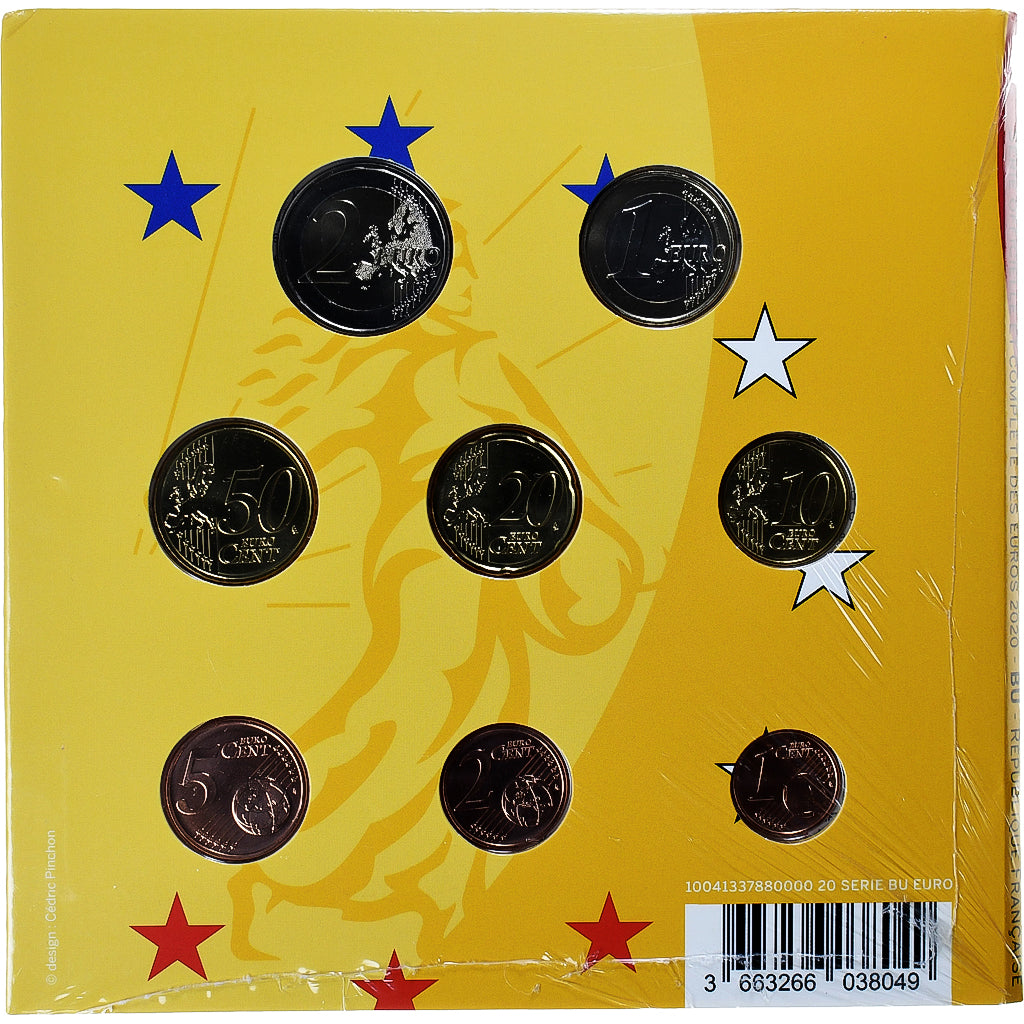 França, Coffret 1c. à 2€, 2020, Monnaie de Paris, BU, MS(65-70), N/D