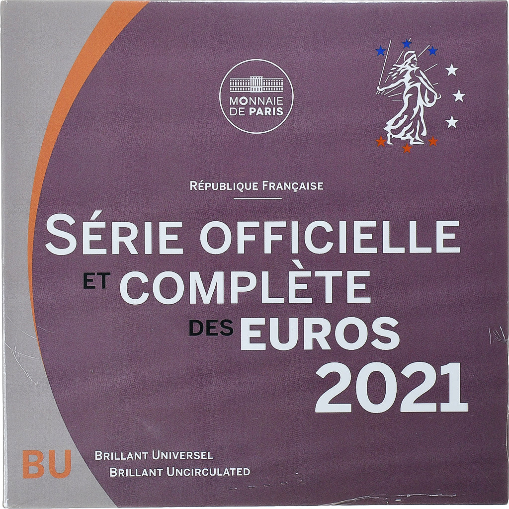 France, Coffret 1c. à 2€, 2021, Monnaie de Paris, BU, FDC