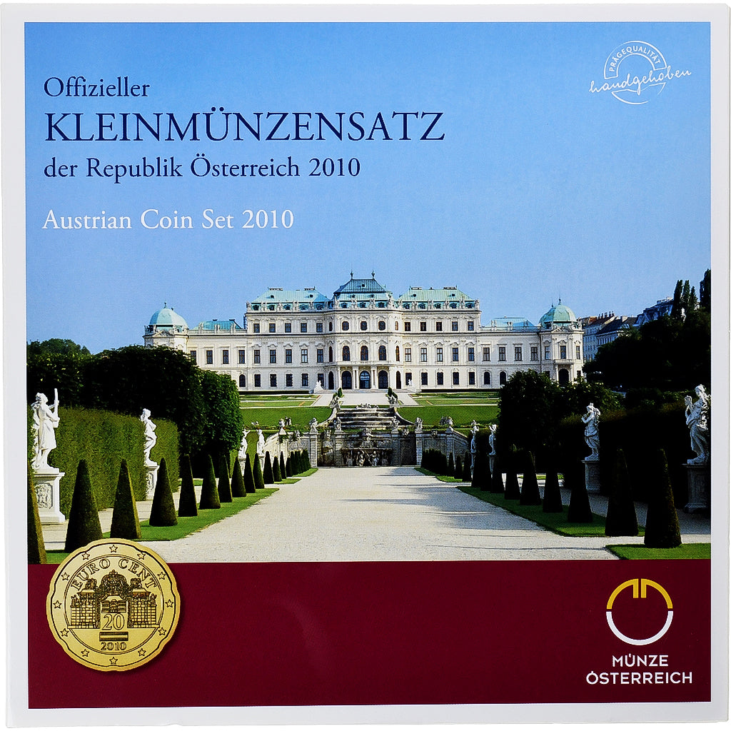 Autriche, Coffret 1c. à 2€, 2010, Vienna, BU, FDC