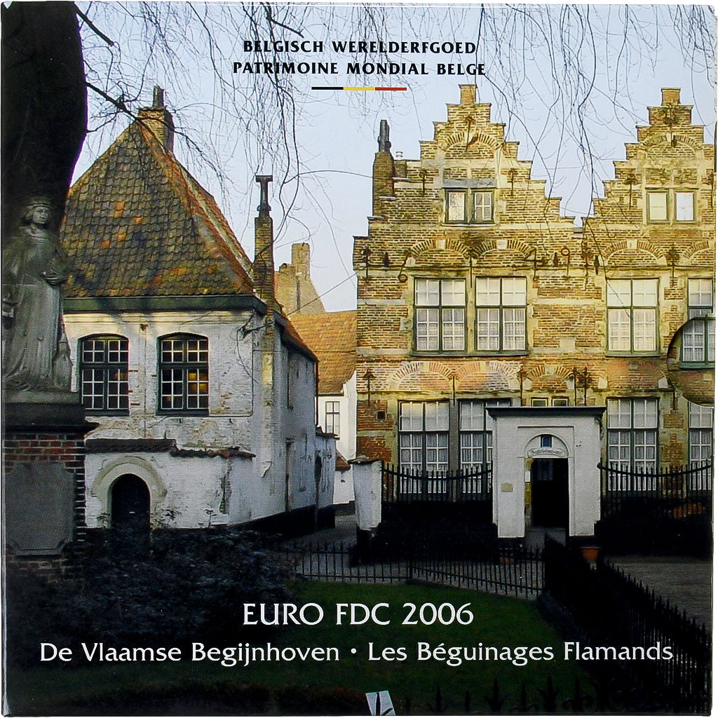 België, Coffret 1c. à 2€ + jeton, Béguinages Flamands, 2006, Brussels, FDC