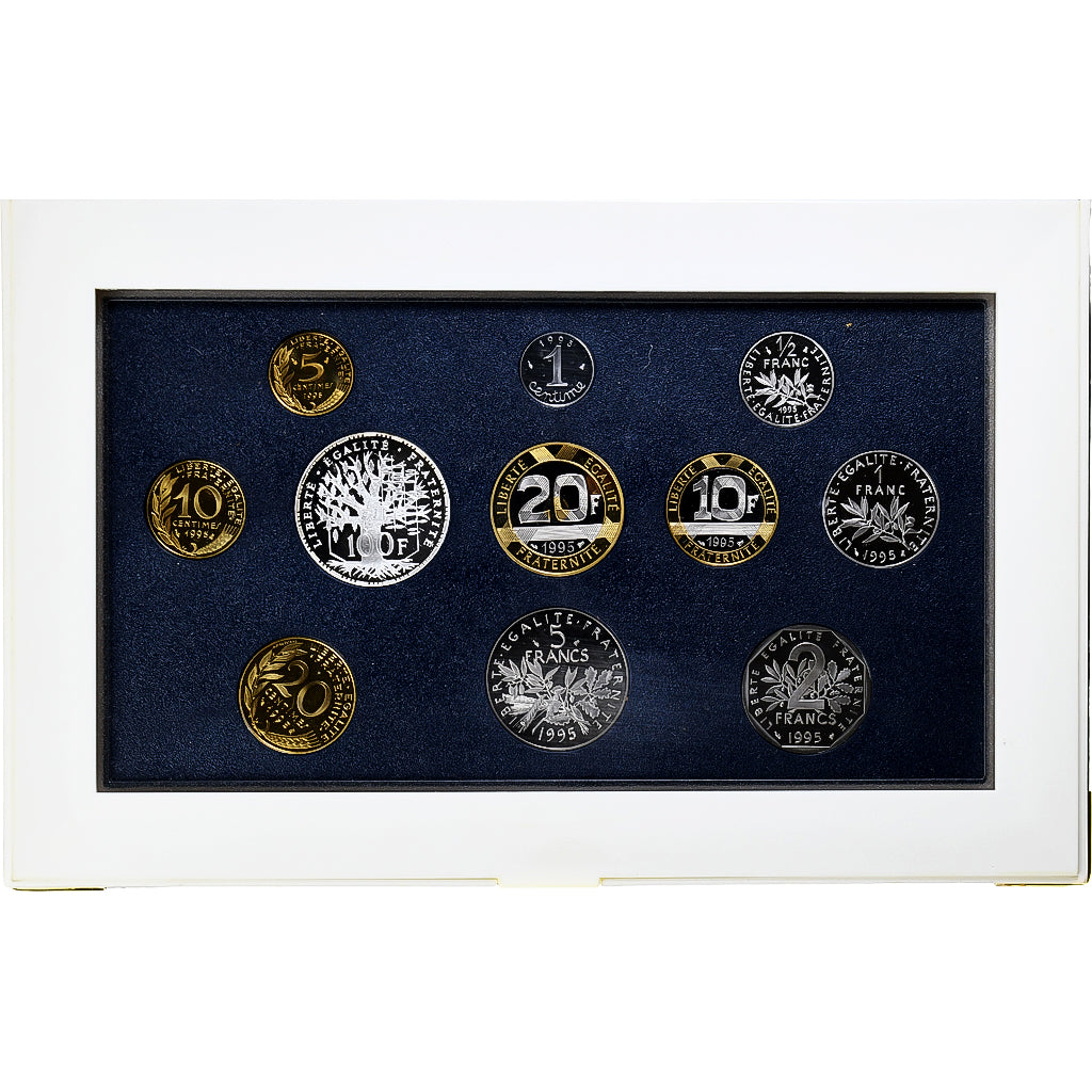 Moneta, Francja, Coffret 1 c. à 100 frs., 1995, Monnaie de Paris, BE