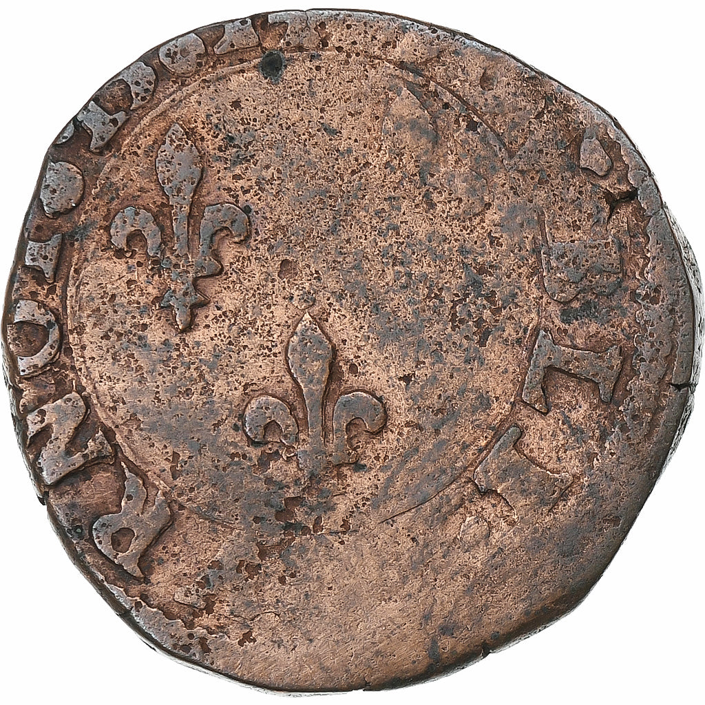 Francia, Henri III, Double Tournois, 1581, Angers, Rame, MB, Gadoury:455