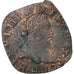 France, Henri III, Double Tournois, 1586, La Rochelle, Copper, VF(30-35)
