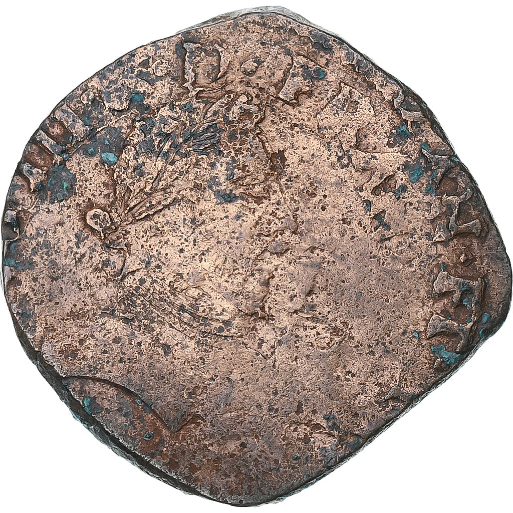 France, Henri III, Double Tournois, 1586, Cuivre, TB, Gadoury:455