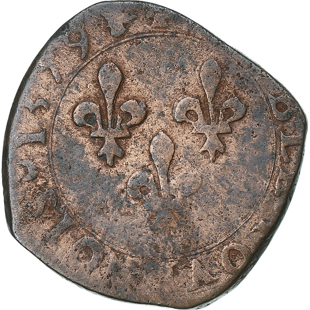France, Henri III, Double Tournois, 1579, Cuivre, B+, Gadoury:455