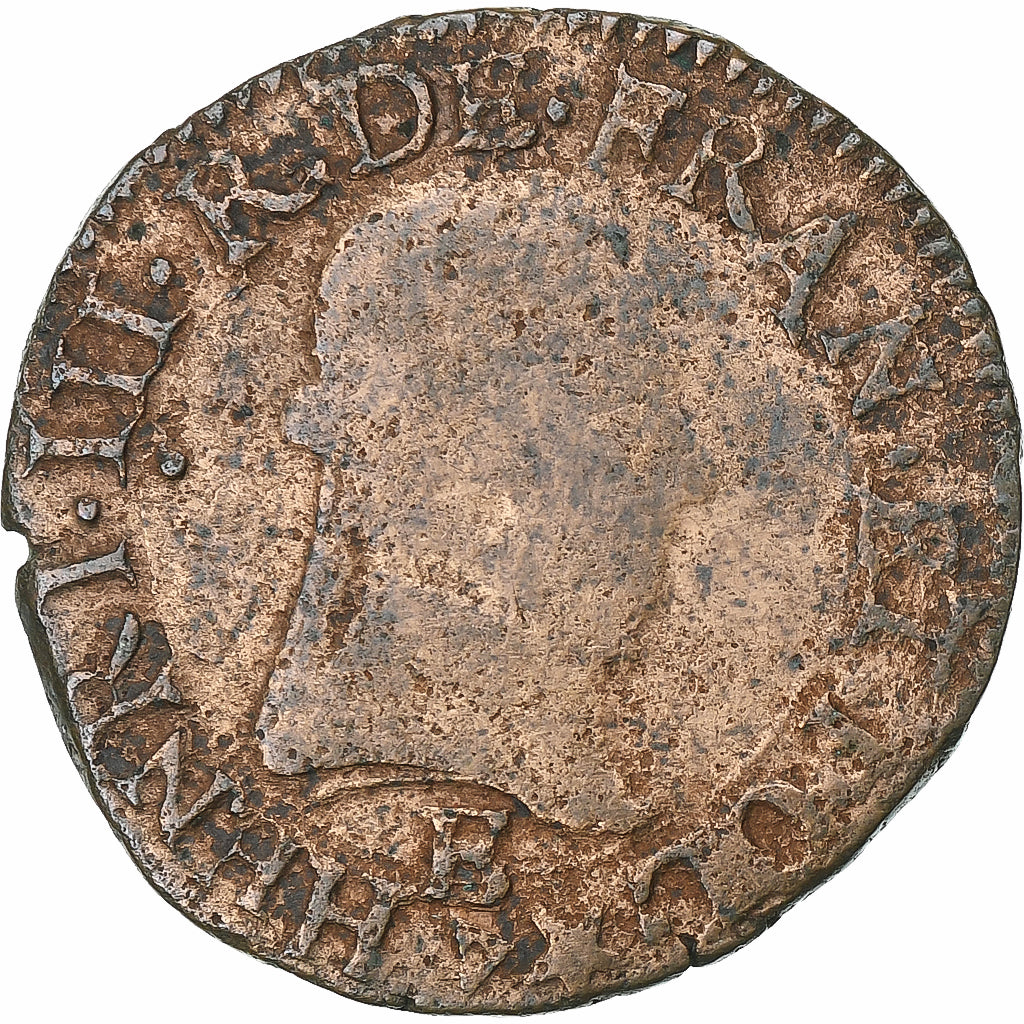 France, Henri III, Double Tournois, 1581, Tours, Cuivre, TB, Gadoury:455