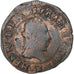 Francja, Henri III, Double Tournois, 1584, Tours, Miedź, VF(20-25), Gadoury:455
