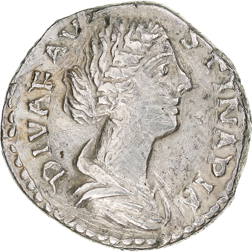 Diva Faustina II, Denarius, 176-180, Rome, Silver, EF(40-45), RIC:744