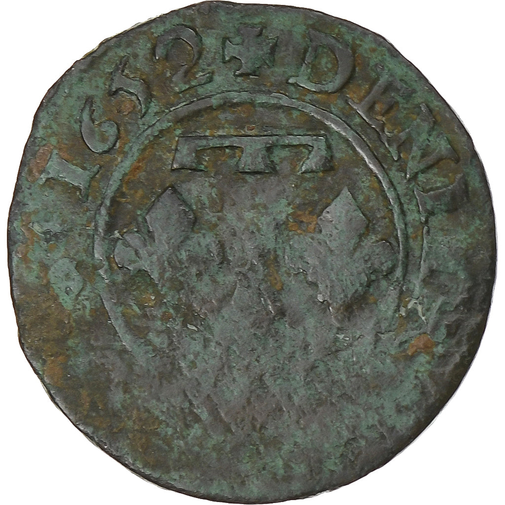 Principauté de Dombes, Gaston d'Orléans, Denier Tournois, 1652, Trévoux