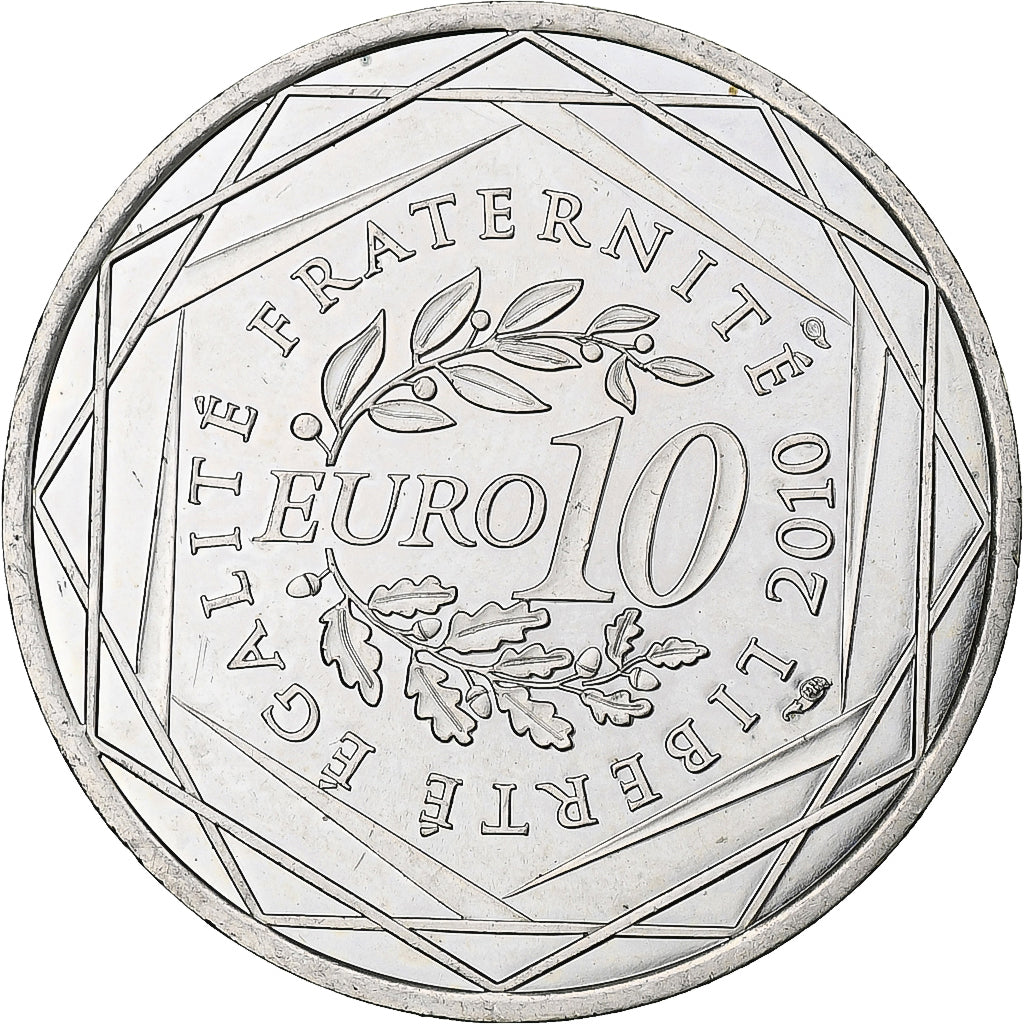 France, 10 Euro, Basse-Normandie, 2010, Monnaie de Paris, MS(63), Silver