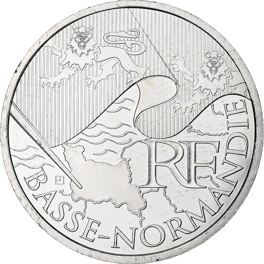 Francia, 10 Euro, Basse-Normandie, 2010, Monnaie de Paris, SC, Plata, KM:1647