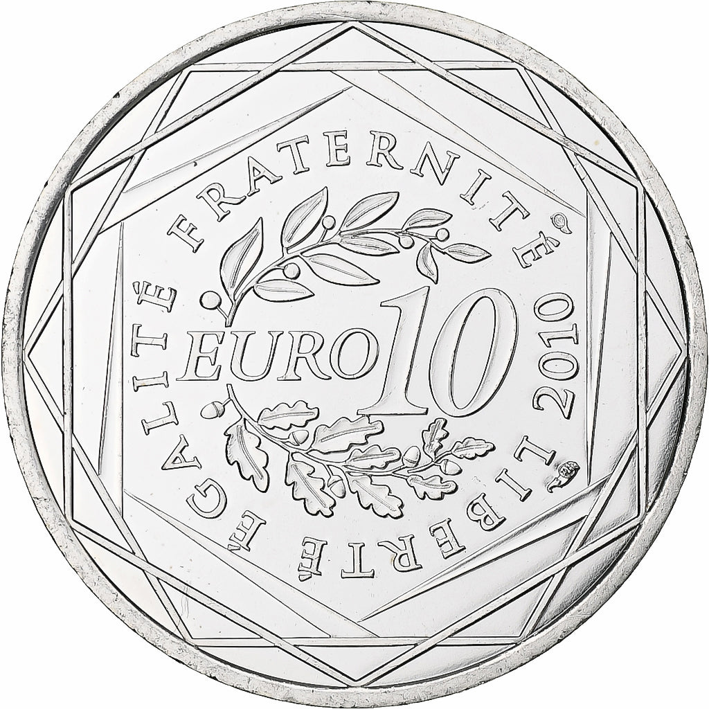 Francja, 10 Euro, Basse-Normandie, 2010, Monnaie de Paris, MS(64), Srebro