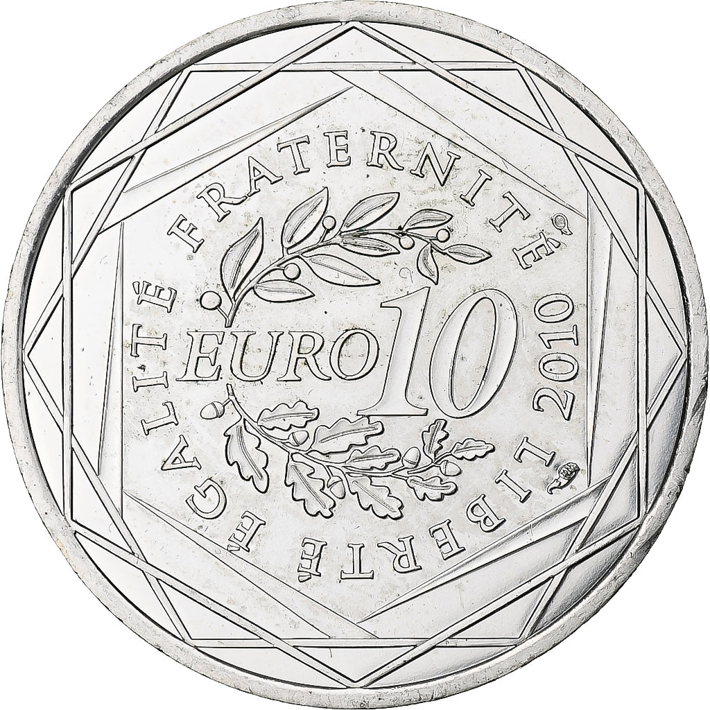 France, 10 Euro, Basse-Normandie, 2010, Monnaie de Paris, MS(64), Silver