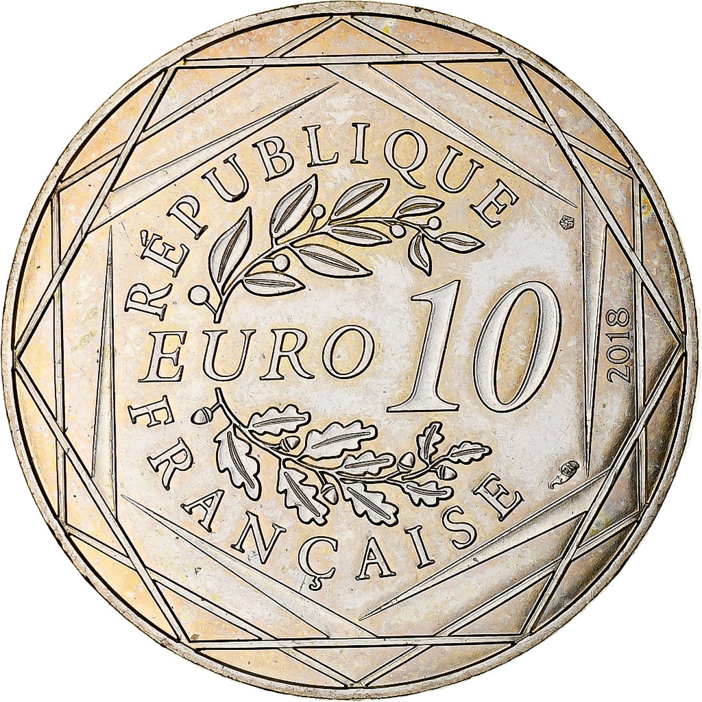 France, 10 Euro, Mickey, Falaises d'Étretat, 2018, Monnaie de Paris, MS(64)