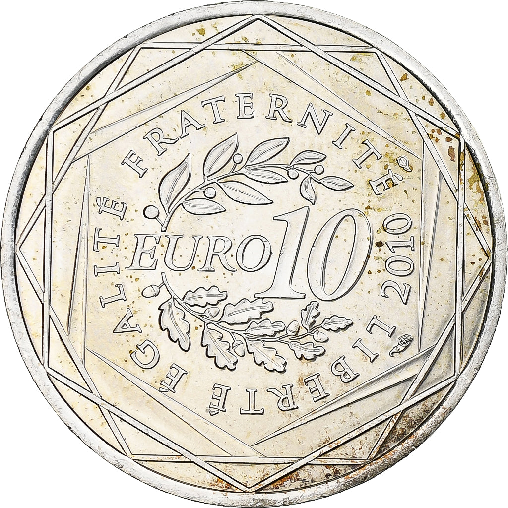 France, 10 Euro, Haute-Normandie, 2010, Monnaie de Paris, MS(64), Silver