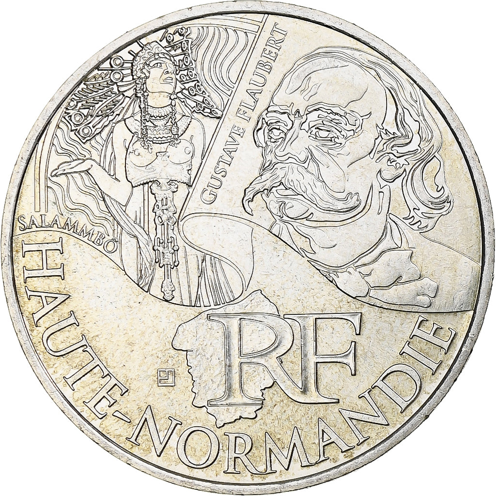 France, 10 Euro, Haute-Normandie, 2012, Monnaie de Paris, MS(63), Silver