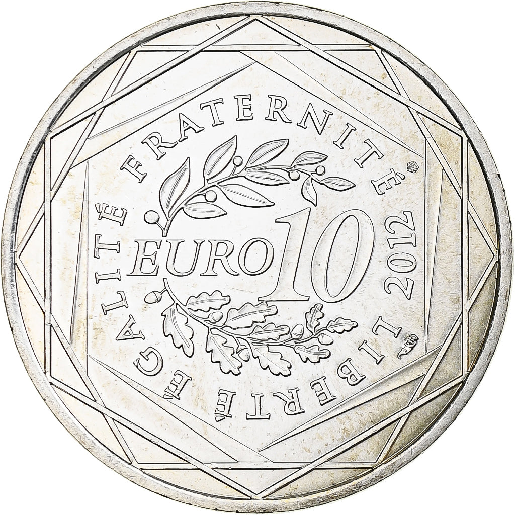 France, 10 Euro, Haute-Normandie, 2012, Monnaie de Paris, MS(63), Silver
