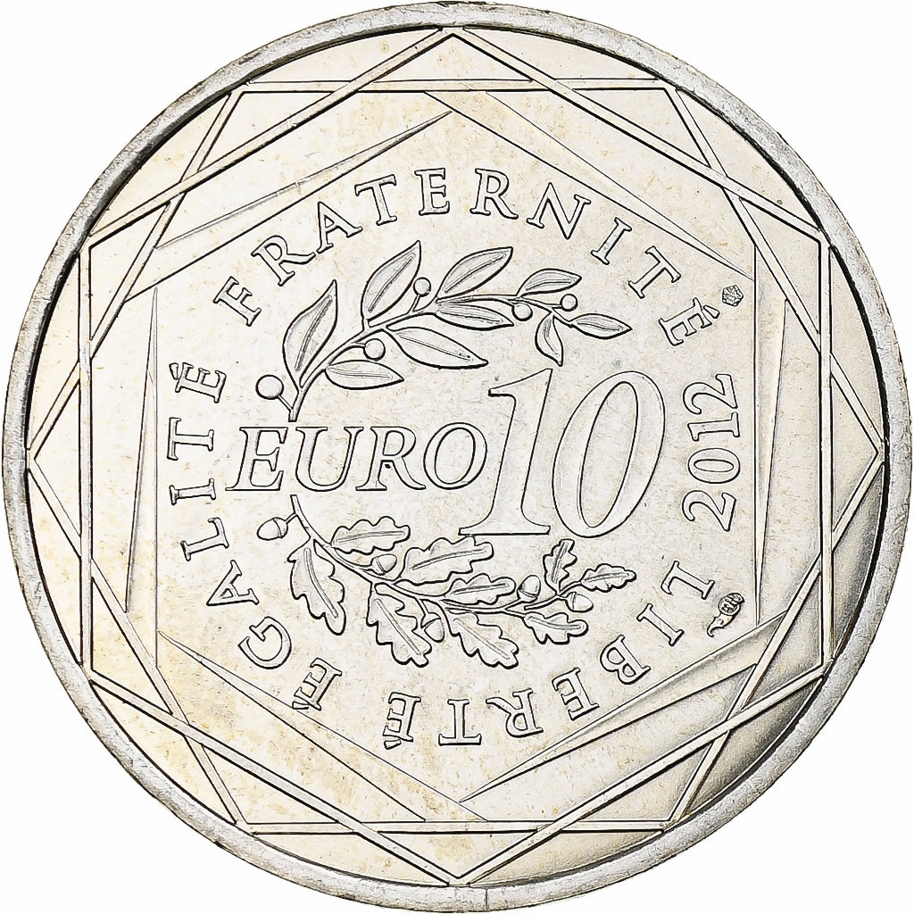 Francja, 10 Euro, Haute-Normandie, 2012, Monnaie de Paris, MS(63), Srebro