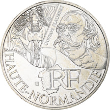 França, 10 Euro, Haute-Normandie, 2012, Monnaie de Paris, MS(64), Prata