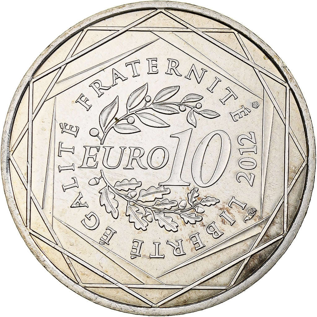 Francja, 10 Euro, Haute-Normandie, 2012, Monnaie de Paris, MS(64), Srebro