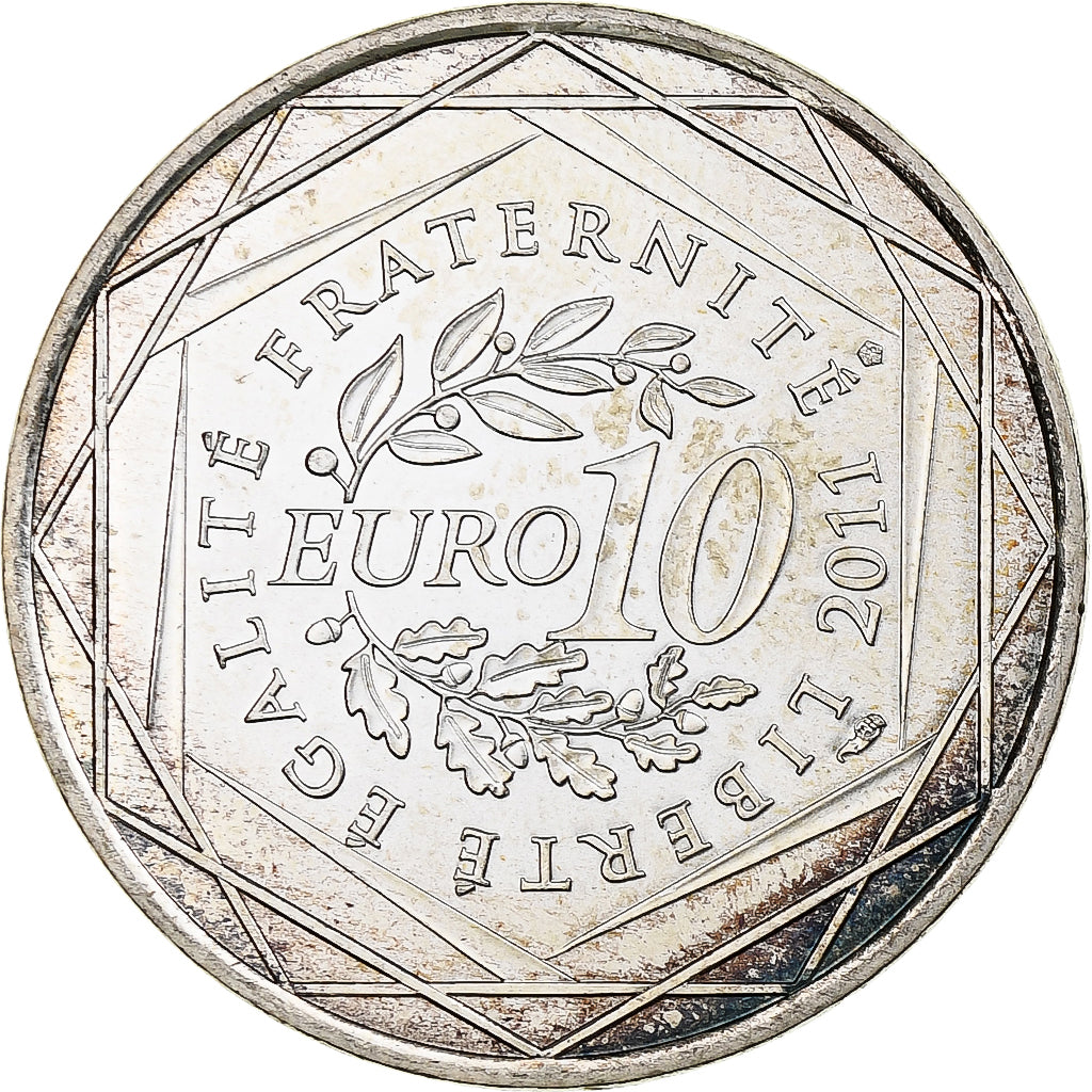 France, 10 Euro, Haute-Normandie, 2011, Monnaie de Paris, MS(60-62), Silver