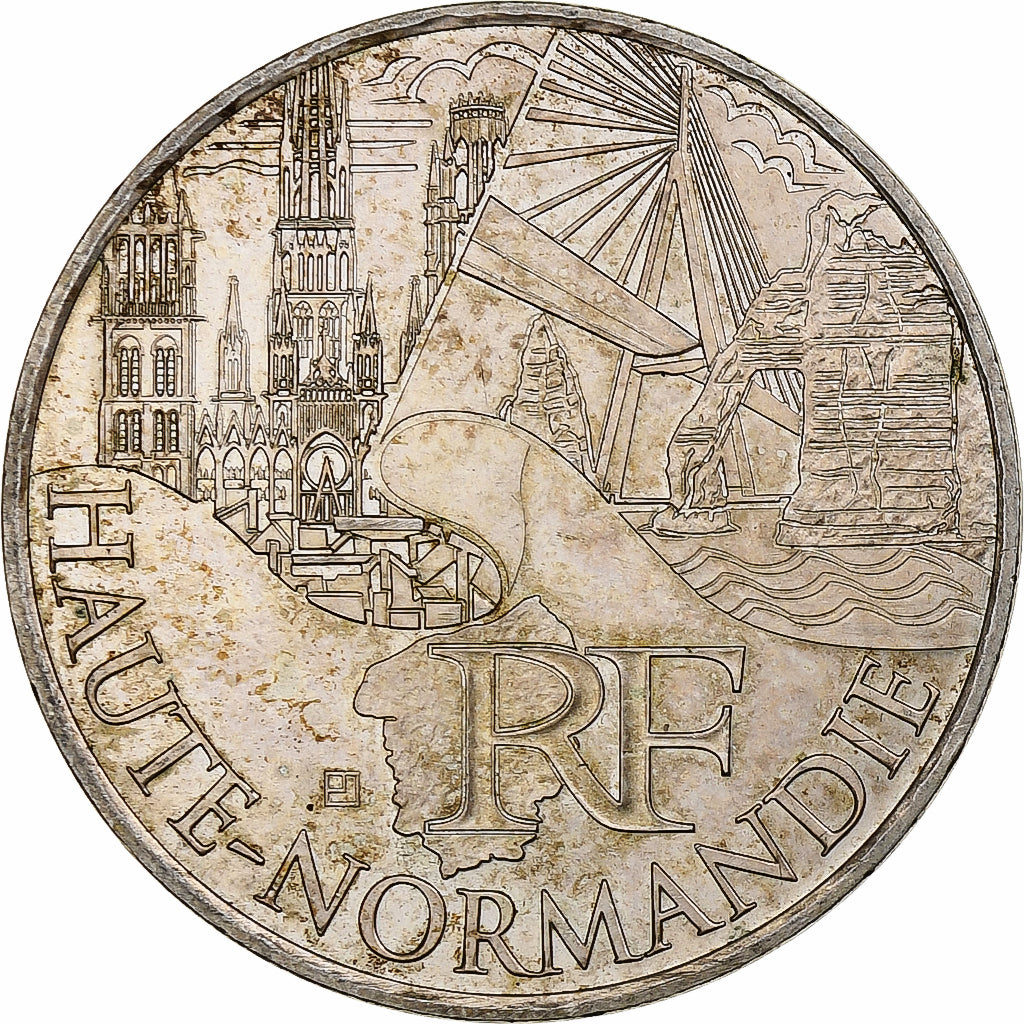 França, 10 Euro, Haute-Normandie, 2011, Monnaie de Paris, MS(60-62), Prata