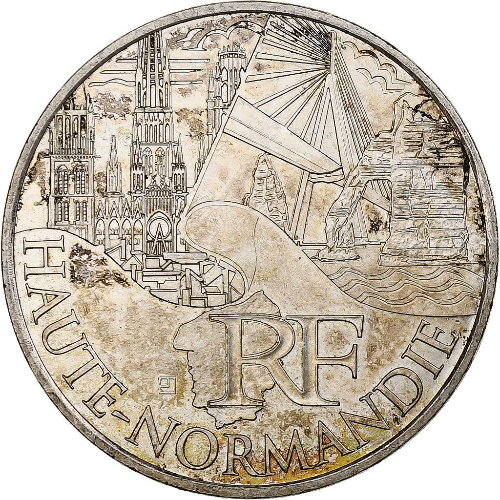 França, 10 Euro, Haute-Normandie, 2011, Monnaie de Paris, MS(60-62), Prata