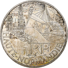 França, 10 Euro, Haute-Normandie, 2011, Monnaie de Paris, MS(60-62), Prata