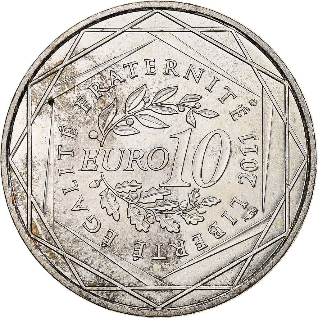 Francja, 10 Euro, Haute-Normandie, 2011, Monnaie de Paris, MS(63), Srebro