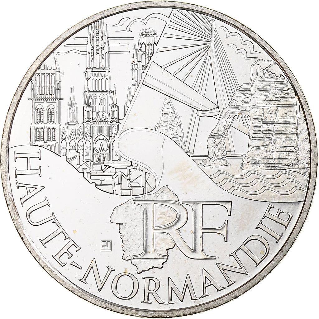 France, 10 Euro, Haute-Normandie, 2011, Monnaie de Paris, SPL+, Argent, KM:1738