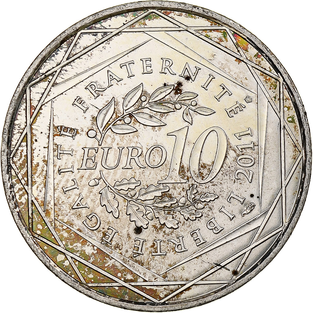 Francja, 10 Euro, Haute-Normandie, 2011, Monnaie de Paris, MS(64), Srebro