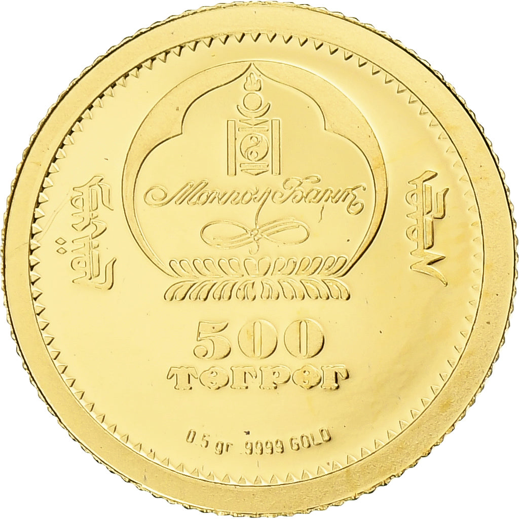 Mongolia, 500 Tögrög, John F. Kennedy, 2013, BE, Gold, MS(65-70)